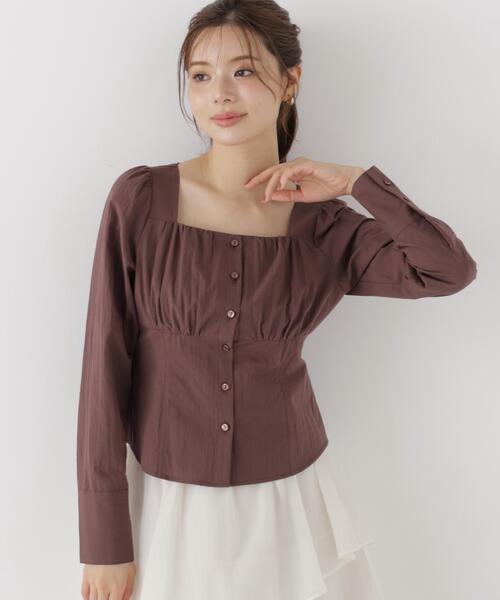 PROPORTION BODY DRESSING(プロポーションボディドレッシング)の「フロントギャザーブラウス / 1216210003(シャツ/ブラウス・レディース・ブラウン/ホワイト系その他/ブルー・FREE)」の21枚目の写真