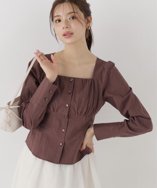 PROPORTION BODY DRESSING(プロポーションボディドレッシング)の「フロントギャザーブラウス / 1216210003(シャツ/ブラウス・レディース・ブラウン/ホワイト系その他/ブルー・FREE)」の22枚目の写真
