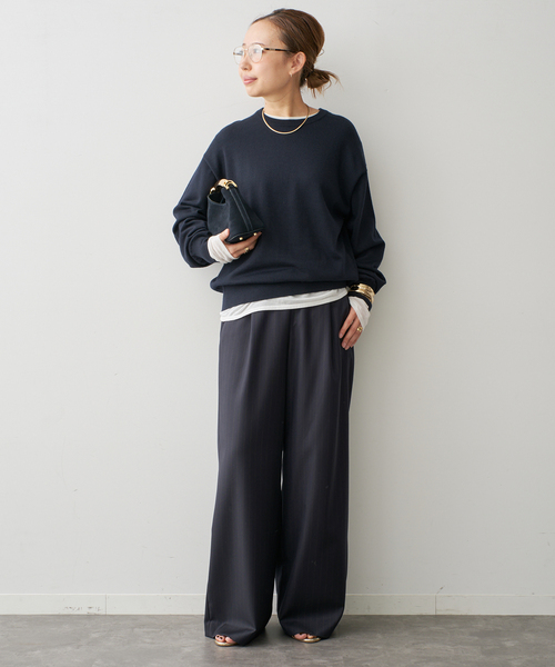 Deuxieme Classe(ドゥーズィエムクラス)の「*Easy Wide スラックス (stripe)(スラックス・レディース・ネイビー・38/36/34)」の4枚目の写真