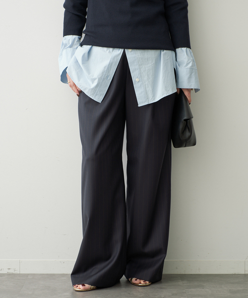 Deuxieme Classe(ドゥーズィエムクラス)の「*Easy Wide スラックス (stripe)(スラックス・レディース・ネイビー・38/36/34)」の6枚目の写真