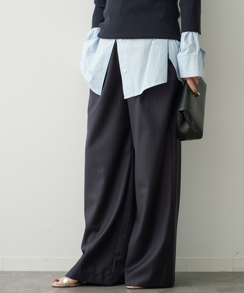 Deuxieme Classe(ドゥーズィエムクラス)の「*Easy Wide スラックス (stripe)(スラックス・レディース・ネイビー・38/36/34)」の7枚目の写真
