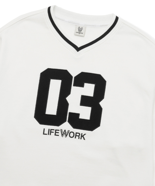 LIFE WORK(ライフワーク)の「ナンバリングアップリケオーバーサイズスウェット(スウェット・メンズ・ブラック/ホワイト・M/L)」の4枚目の写真