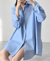 【ゆるっと華奢見え】オーバーサイズロングシャツ/体型カバー