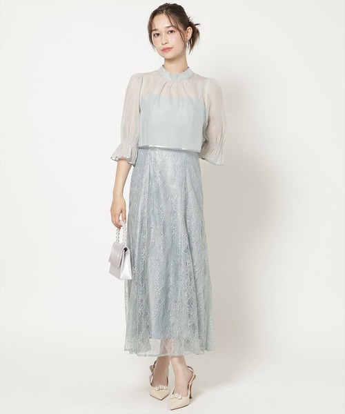 WILLSELECTION(ウィルセレクション)の「バッククロスブラウス×レースキャミワンピース(ドレス・レディース・ラベンダー/ブラック/ミント・FREE)」の3枚目の写真