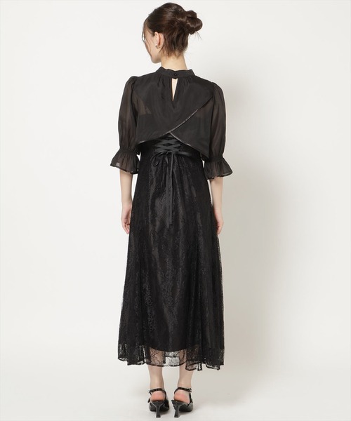 WILLSELECTION(ウィルセレクション)の「バッククロスブラウス×レースキャミワンピース(ドレス・レディース・ラベンダー/ブラック/ミント・FREE)」の4枚目の写真