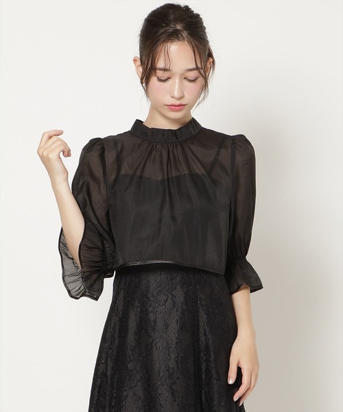 WILLSELECTION(ウィルセレクション)の「バッククロスブラウス×レースキャミワンピース(ドレス・レディース・ラベンダー/ブラック/ミント・FREE)」の5枚目の写真
