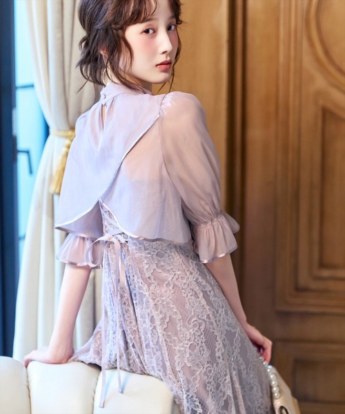 WILLSELECTION(ウィルセレクション)の「バッククロスブラウス×レースキャミワンピース(ドレス・レディース・ラベンダー/ブラック/ミント・FREE)」の16枚目の写真