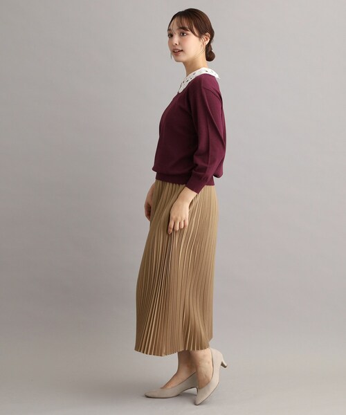 LAURA ASHLEY(ローラアシュレイ)の「【衿取外し可/強撚加工/洗える】レース衿付きプルオーバーニット(ニット/セーター・レディース・アイボリー/ボルドー/グレー/ブラック・38/40)」の22枚目の写真