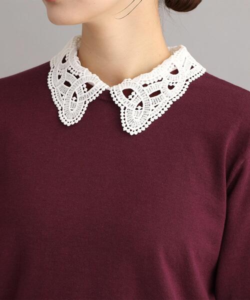 LAURA ASHLEY(ローラアシュレイ)の「【衿取外し可/強撚加工/洗える】レース衿付きプルオーバーニット(ニット/セーター・レディース・アイボリー/ボルドー/グレー/ブラック・38/40)」の17枚目の写真