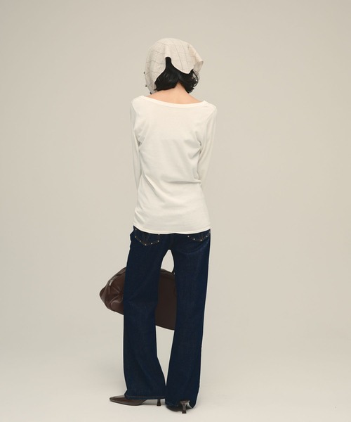 eL(エル)の「【eL】14G Curl Code Pullover/1070191(ニット/セーター・レディース・ブラック/オフホワイト・FREE)」の18枚目の写真