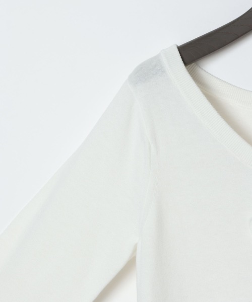 eL(エル)の「【eL】14G Curl Code Pullover/1070191(ニット/セーター・レディース・ブラック/オフホワイト・FREE)」の5枚目の写真