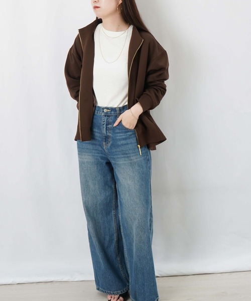 LUCA/LADY LUCK LUCA(ルカ/レディラックルカ)の「LC/LLL ダンボールペプラム長袖ブルゾン(ブルゾン・レディース・ブラウン/グレー・FREE)」の18枚目の写真