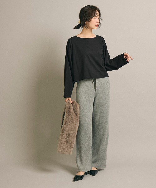 coca(coca)(コカ)の「ワイドスリーブクロップドロンT【西山茉希様着用】(Tシャツ/カットソー・レディース・ブラック/ホワイト・M/L)」の9枚目の写真