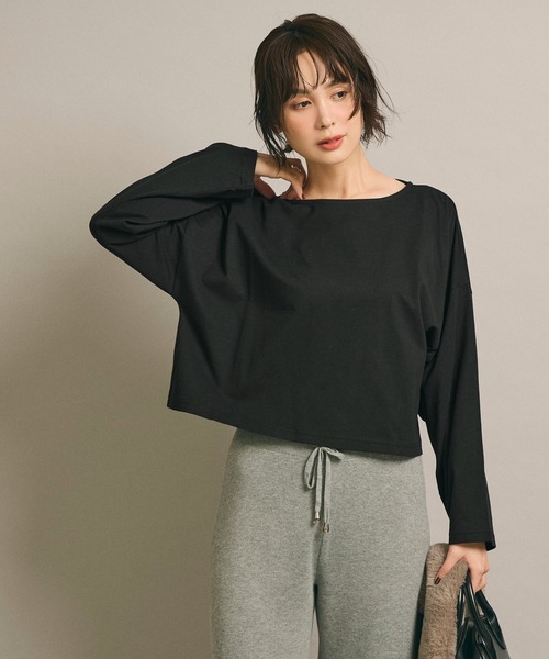 coca(coca)(コカ)の「ワイドスリーブクロップドロンT【西山茉希様着用】(Tシャツ/カットソー・レディース・ブラック/ホワイト・M/L)」の12枚目の写真