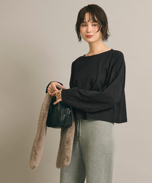 coca(coca)(コカ)の「ワイドスリーブクロップドロンT【西山茉希様着用】(Tシャツ/カットソー・レディース・ブラック/ホワイト・M/L)」の14枚目の写真