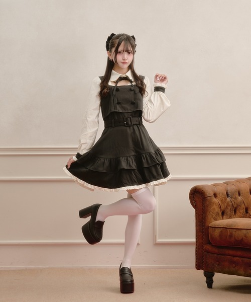 Pal elfy(パルエルフィー)の「ドーリーフリルドッキングワンピース(ワンピース・レディース・ピンク/グレー/ブラック・フリー)」の10枚目の写真