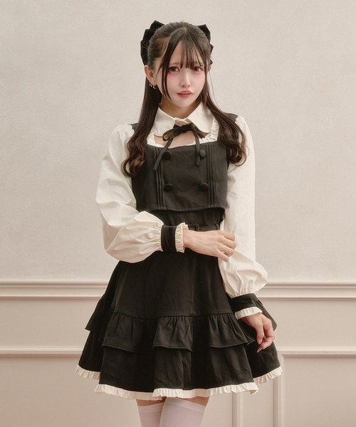Pal elfy(パルエルフィー)の「ドーリーフリルドッキングワンピース(ワンピース・レディース・ピンク/グレー/ブラック・フリー)」の5枚目の写真