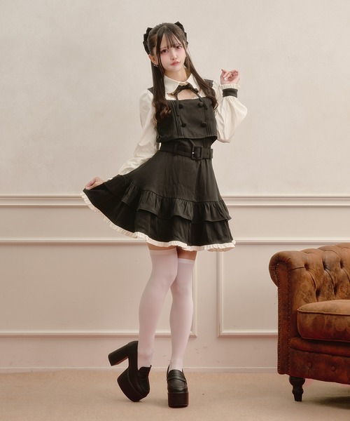 Pal elfy(パルエルフィー)の「ドーリーフリルドッキングワンピース(ワンピース・レディース・ピンク/グレー/ブラック・フリー)」の9枚目の写真