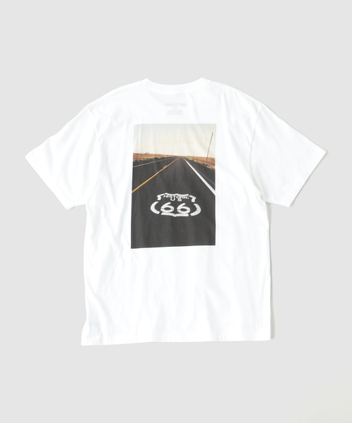 JOURNAL STANDARD(ジャーナルスタンダード)の「EAST TO WEST ROUTE 66 Tee(Tシャツ/カットソー・メンズ・ブラック/ホワイト・MEDIUM/LARGE/X-LARGE)」の4枚目の写真