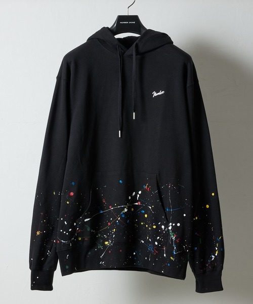NUMBER (N)INE（ナンバーナイン）の「HAND PAINTED FIRM COTTON LIGHT SHORT PILE PULLOVER SWEAT HOODIE / ハンドペイント ファーム コットン ライト ミニ裏毛 ワンポイント ロゴプリント スウェット プルオーバー パーカー（パーカー・メンズ・グレー/ブラック/グレー系その他2/ブラック系その他2・L/M/XL）」の13枚目の写真