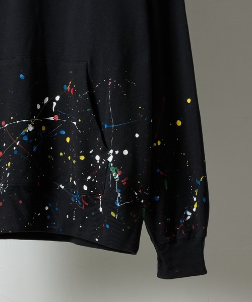 NUMBER (N)INE（ナンバーナイン）の「HAND PAINTED FIRM COTTON LIGHT SHORT PILE PULLOVER SWEAT HOODIE / ハンドペイント ファーム コットン ライト ミニ裏毛 ワンポイント ロゴプリント スウェット プルオーバー パーカー（パーカー・メンズ・グレー/ブラック/グレー系その他2/ブラック系その他2・L/M/XL）」の7枚目の写真