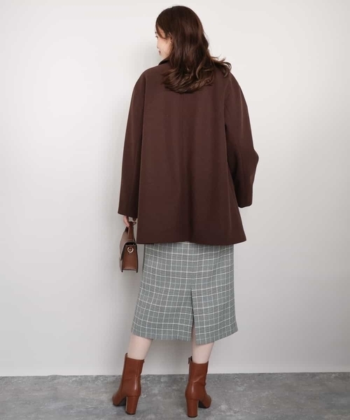 OFUON le MK（オフオンルエムケー）の「グレンチェックIラインスカート/洗濯機で洗える（スカート・レディース・アイボリー/ダークグレー・40/38/36）」の14枚目の写真