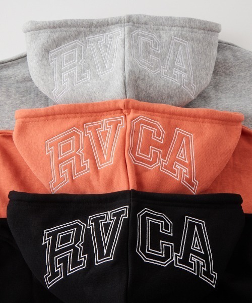 RVCA（ルーカ）の「【WEB限定】[RVCA/ルーカ] TOP ARCH フードロゴ刺繍 ジップパーカー（パーカー・レディース・オレンジ/ブラック/グレー・S/M）」の10枚目の写真
