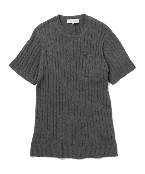 B:MING by BEAMS(ビーミングバイビームス)の「ビーミング by ビームス / ケーブルポケットクルー半袖ニット(ニット/セーター・メンズ・チャコールグレー/ベージュ/ネイビー/オフホワイト・MEDIUM/SMALL/X-LARGE/LARGE)」の21枚目の写真