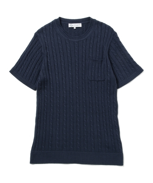 B:MING by BEAMS(ビーミングバイビームス)の「ビーミング by ビームス / ケーブルポケットクルー半袖ニット(ニット/セーター・メンズ・チャコールグレー/ベージュ/ネイビー/オフホワイト・MEDIUM/SMALL/X-LARGE/LARGE)」の19枚目の写真