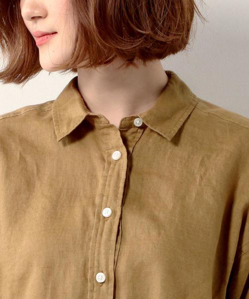 UNITED ARROWS(ユナイテッドアローズ)の「□UWMF リネン プルオーバー シャツ◆(シャツ/ブラウス・レディース・ホワイト/ブラウン/イエロー/ネイビー・FREE)」の19枚目の写真