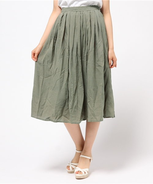 ikka(イッカ)の「レーヨン麻タックスカート(スカート・レディース・オリーブ/レッド/ネイビー/オレンジ・LARGE/MEDIUM)」の16枚目の写真