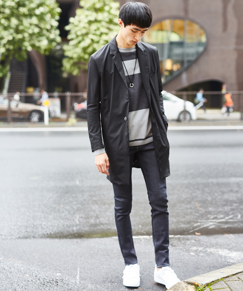 STUDIOUS（ステュディオス）の「【WEB限定 】STUDIOUS パウダータッチチェスターコート（チェスターコート・メンズ・ブラック/グリーン/ネイビー・3/2/1）」の14枚目の写真