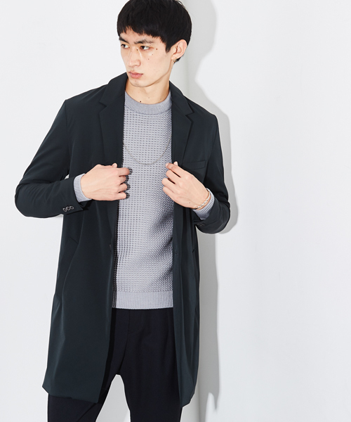 STUDIOUS（ステュディオス）の「【WEB限定 】STUDIOUS パウダータッチチェスターコート（チェスターコート・メンズ・ブラック/グリーン/ネイビー・3/2/1）」の18枚目の写真