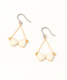 Z)【LEF MADE】エポプレートリボンピアス