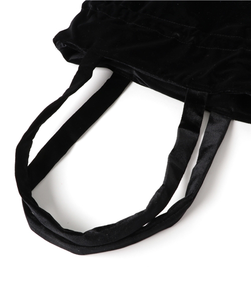 WEGO（ウィゴー）の「WEGO/ベロア巾着トートバッグ（トートバッグ・レディース・ブルー/ブラック/ライトピンク/ベージュ/ライトパープル・FREE）」の7枚目の写真