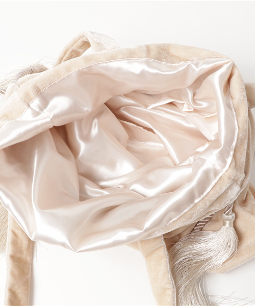 WEGO（ウィゴー）の「WEGO/ベロア巾着トートバッグ（トートバッグ・レディース・ブルー/ブラック/ライトピンク/ベージュ/ライトパープル・FREE）」の10枚目の写真