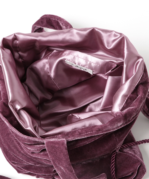 WEGO（ウィゴー）の「WEGO/ベロア巾着トートバッグ（トートバッグ・レディース・ブルー/ブラック/ライトピンク/ベージュ/ライトパープル・FREE）」の12枚目の写真