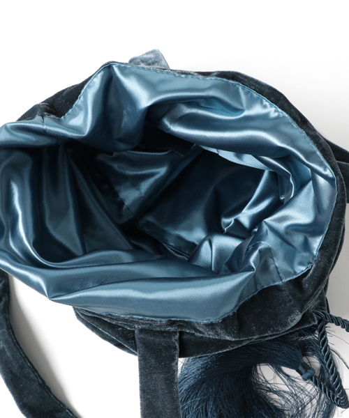 WEGO（ウィゴー）の「WEGO/ベロア巾着トートバッグ（トートバッグ・レディース・ブルー/ブラック/ライトピンク/ベージュ/ライトパープル・FREE）」の13枚目の写真