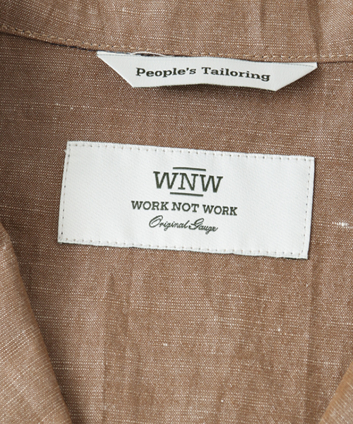 WORK NOT WORK URBAN RESEARCH（ワークノットワークアーバンリサーチ）の「WORK NOT WORK　コットンリネンシャンブレーシャツワンピース（シャツワンピース・レディース・ネイビー/ブラウン・MEDIUM）」の10枚目の写真
