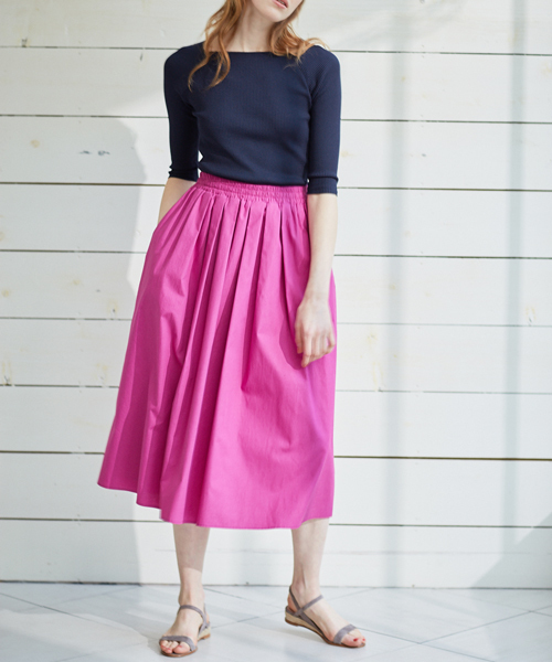 ANGLOBAL SHOP(アングローバルショップ)の「FORDMILLS / タックギャザースカート(スカート・レディース・ピンク/イエロー/ライトブルー/ピンク系その他・38/36)」の6枚目の写真