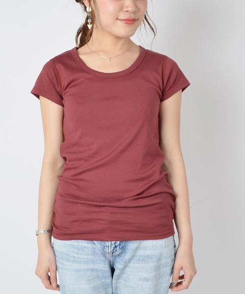 SHIPS（シップス）の「UネックTEE◇（Tシャツ/カットソー・レディース・ブラック/カーキ/ライトホワイト/レッド/オリーブ・36/38）」の6枚目の写真