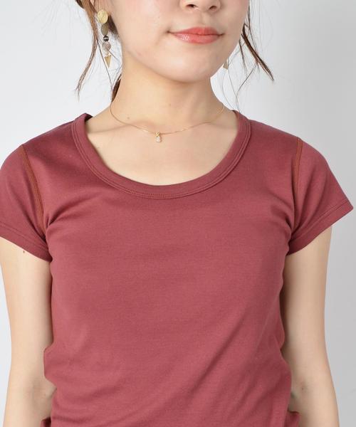 SHIPS（シップス）の「UネックTEE◇（Tシャツ/カットソー・レディース・ブラック/カーキ/ライトホワイト/レッド/オリーブ・36/38）」の9枚目の写真