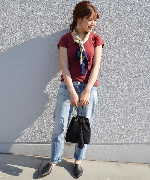 SHIPS（シップス）の「UネックTEE◇（Tシャツ/カットソー・レディース・ブラック/カーキ/ライトホワイト/レッド/オリーブ・36/38）」の13枚目の写真