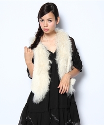 ROSE BUD | (ROSE BUD JS FUR)RABBIT MONGOLIAN FUR VEST(ベスト)