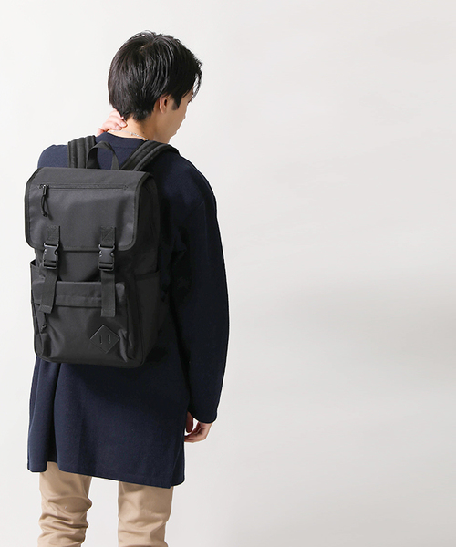 WEGO（ウィゴー）の「WEGO/スクエアフラップリュック（バックパック/リュック・メンズ・グレー/ネイビー/ブラウン/ブラック/ワイン・FREE）」の8枚目の写真