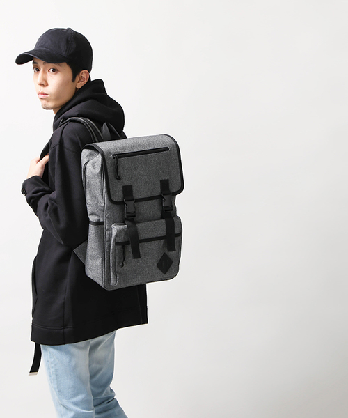 WEGO（ウィゴー）の「WEGO/スクエアフラップリュック（バックパック/リュック・メンズ・グレー/ネイビー/ブラウン/ブラック/ワイン・FREE）」の12枚目の写真