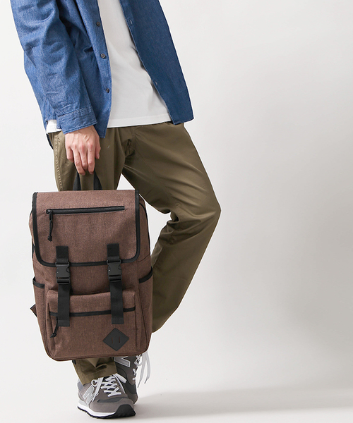 WEGO（ウィゴー）の「WEGO/スクエアフラップリュック（バックパック/リュック・メンズ・グレー/ネイビー/ブラウン/ブラック/ワイン・FREE）」の15枚目の写真