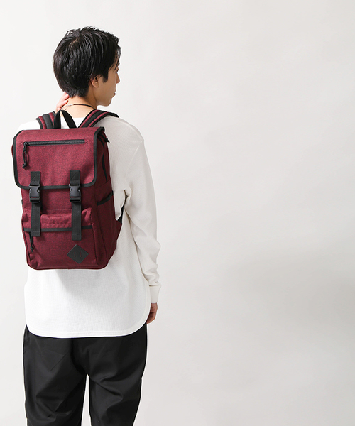 WEGO（ウィゴー）の「WEGO/スクエアフラップリュック（バックパック/リュック・メンズ・グレー/ネイビー/ブラウン/ブラック/ワイン・FREE）」の20枚目の写真