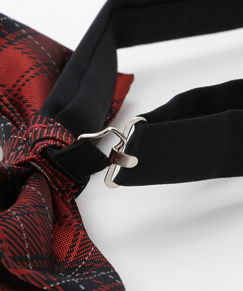 ADPOSION（アドポーション）の「【日本製】ワントーンチェック蝶ネクタイ（蝶ネクタイ・メンズ・グリーン/レッド・FREE）」の4枚目の写真