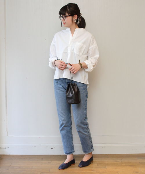 D.M.G.（ドミンゴ）の「D.M.G. / ディーエムジー　コットンタイプライタースタンドカラーシャツ 16-405（シャツ/ブラウス・レディース・ホワイト・2）」の19枚目の写真